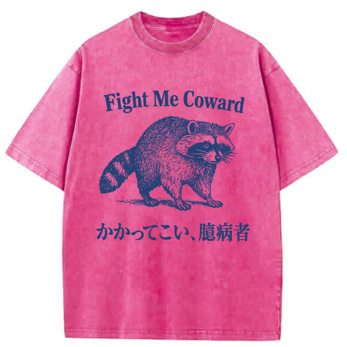 Tokyoviva Funny Raccoon Fight Me Coward Washed T-shirt