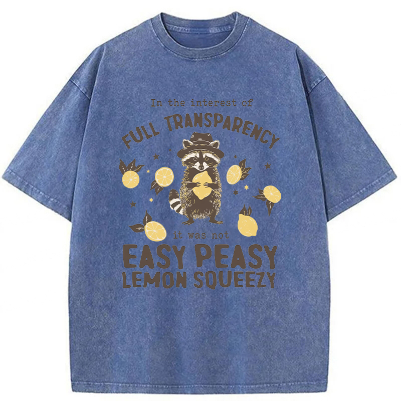 Tokyoviva Raccoon Easy Peasy Lemon Squeezy Washed T-shirt