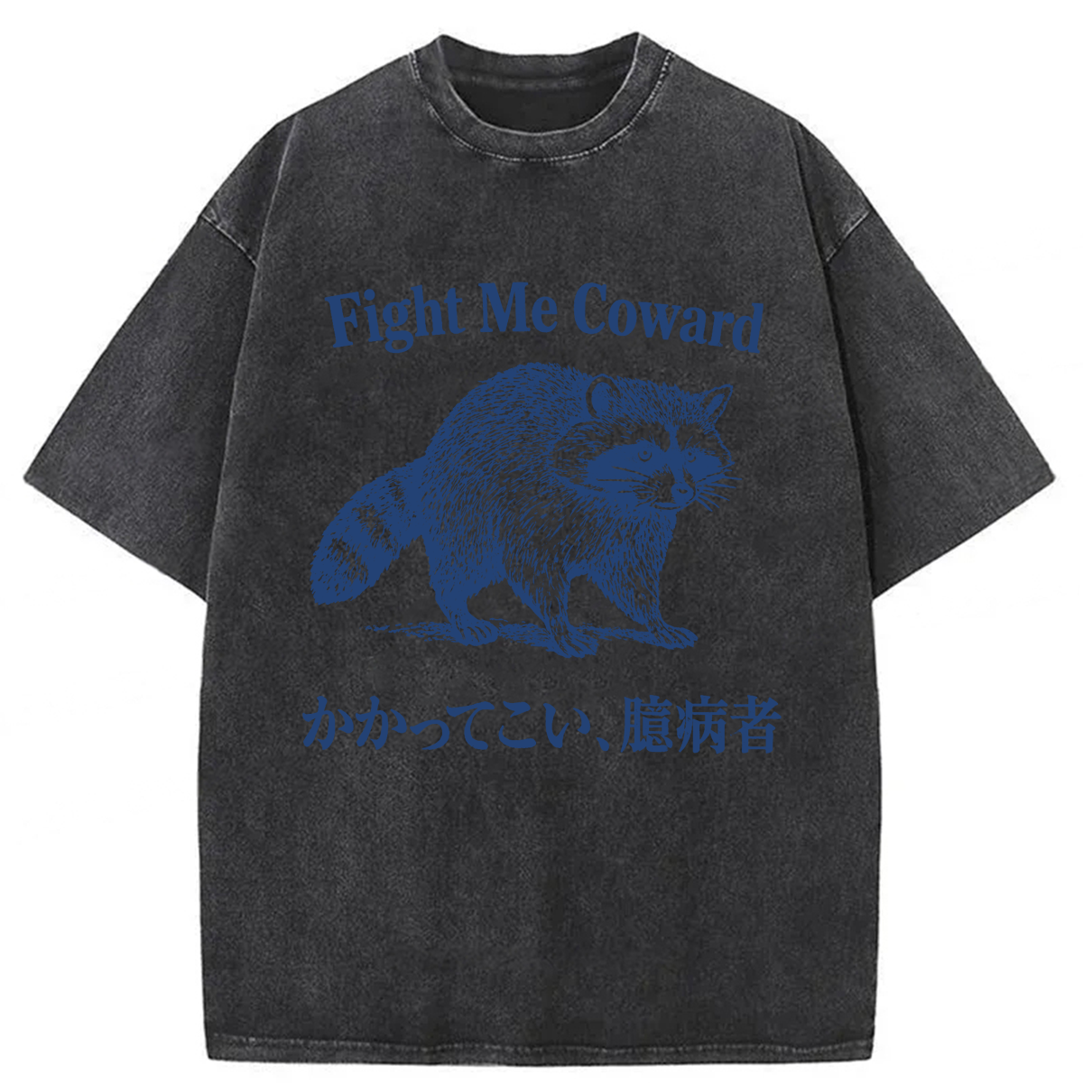Tokyoviva Funny Raccoon Fight Me Coward Washed T-shirt