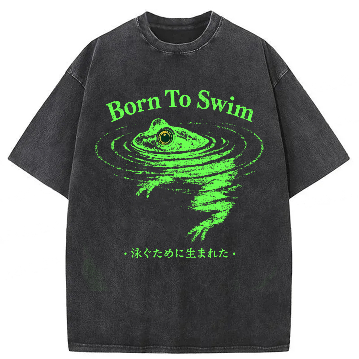 Tokyoviva Frog Swimming Washed T-shirt