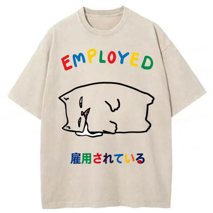Tokyoviva Employed Cat Washed T-shirt