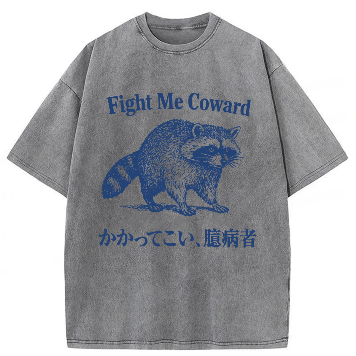 Tokyoviva Funny Raccoon Fight Me Coward Washed T-shirt