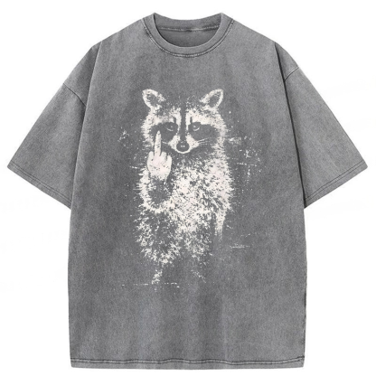 Tokyoviva Funny Sarcasm Raccoon Washed T-shirt
