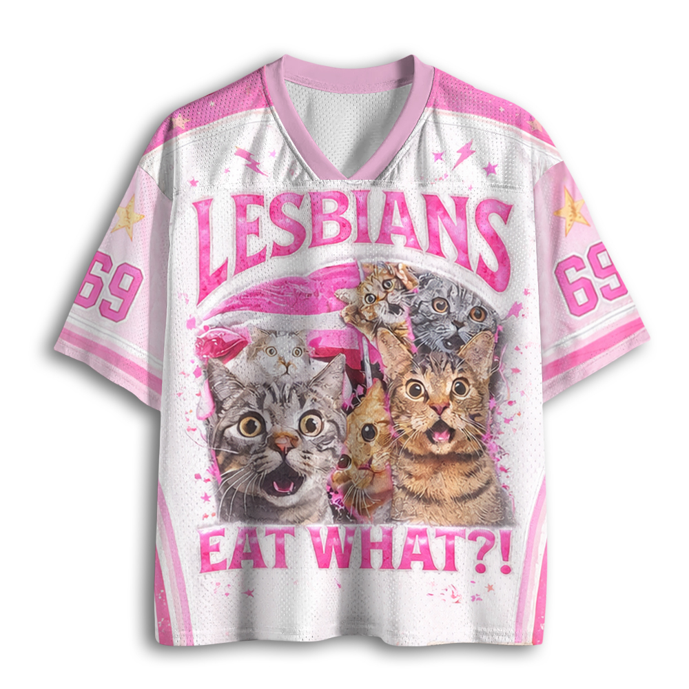 Baddiecat Lesbians Eat What Funny Cat Mesh Jersey