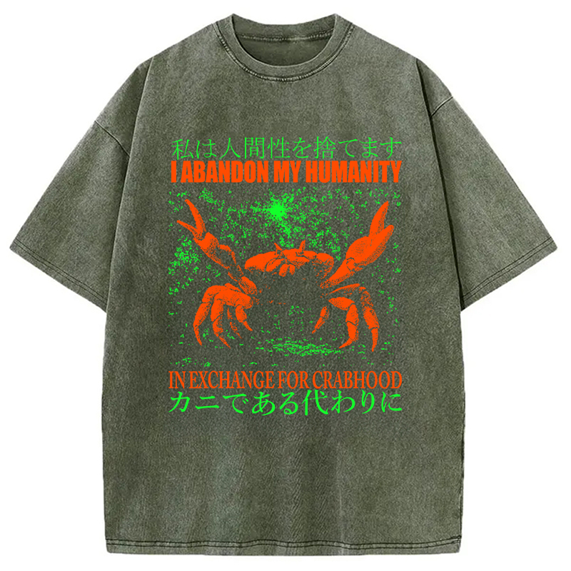 Vintage Japanese Crab Jokes Washed T-Shirt
