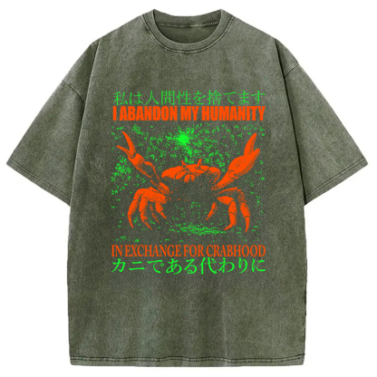 Vintage Japanese Crab Jokes Washed T-Shirt