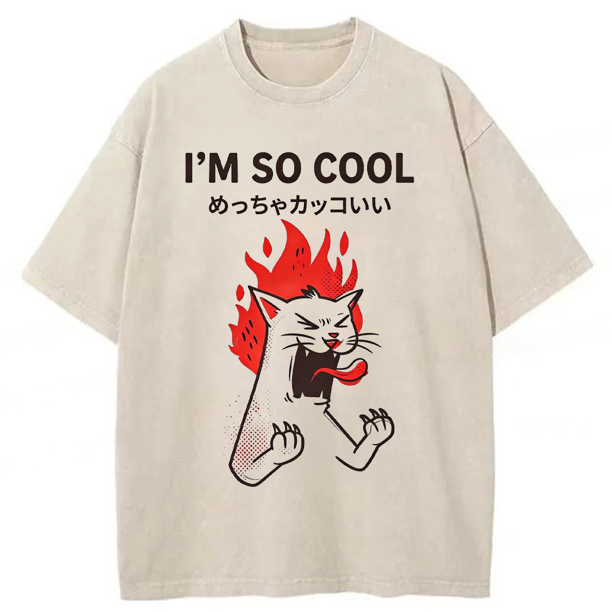 Tokyoviva Calm Cat Washed T-Shirt