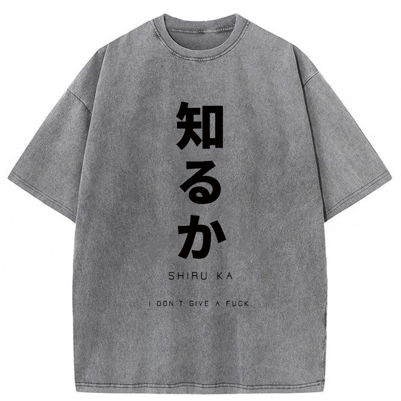 Tokyoviva Japanese I Don't Care Washed T-shirt