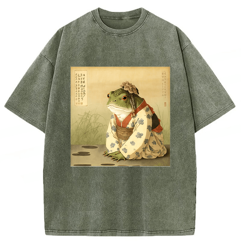 Tokyoviva Japanese Frog Washed T-shirt