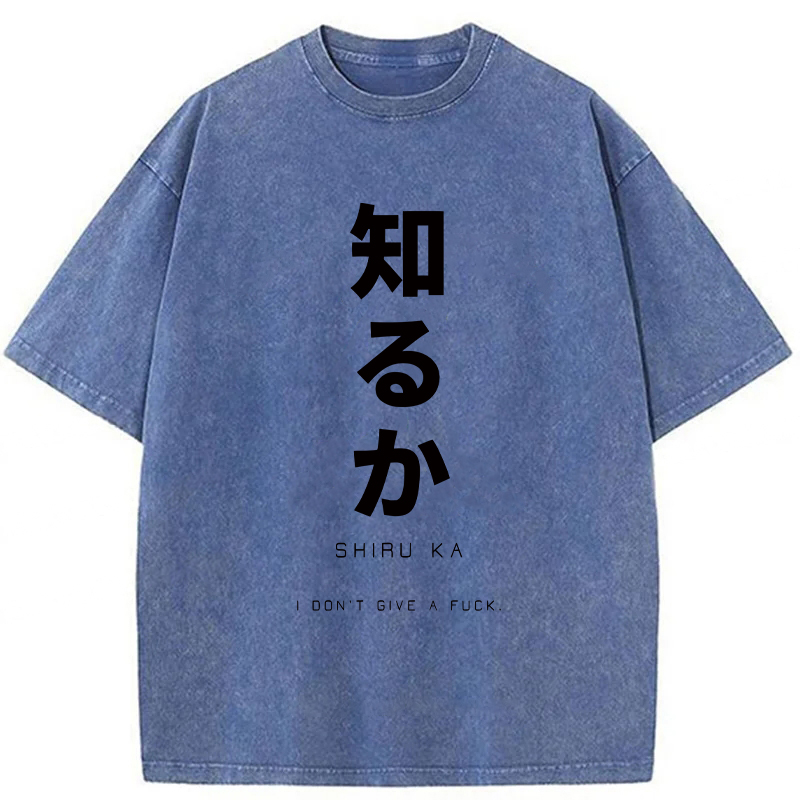 Tokyoviva Japanese I Don't Care Washed T-shirt