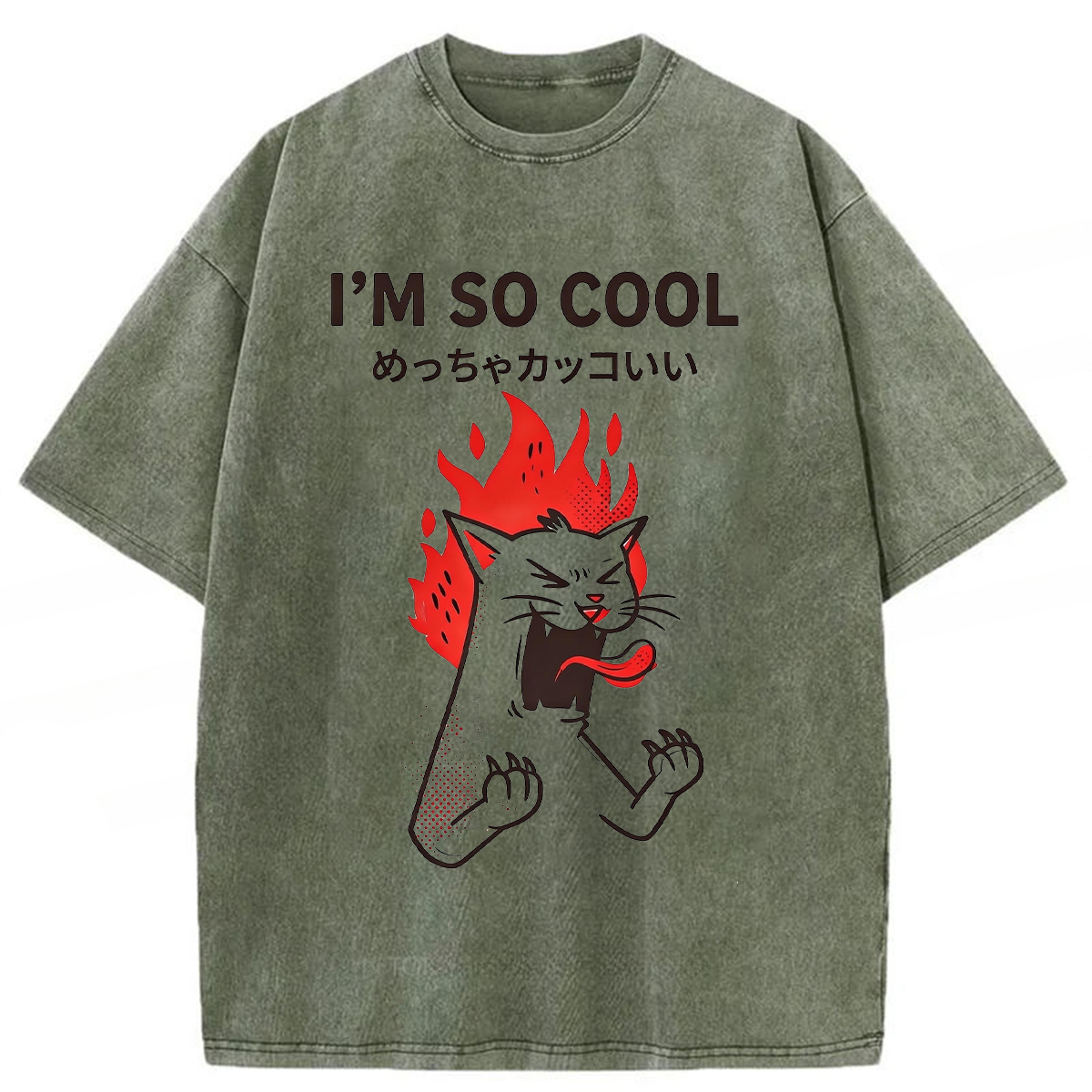 Tokyoviva Calm Cat Washed T-Shirt
