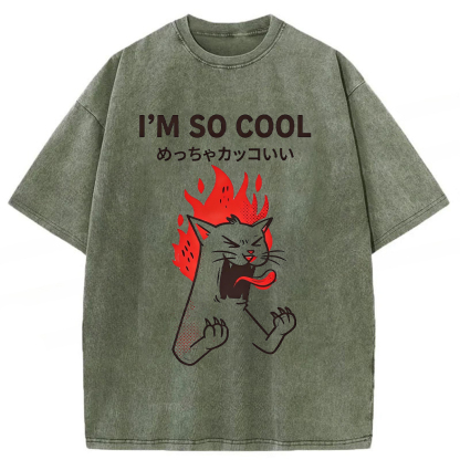 Tokyoviva Calm Cat Washed T-Shirt