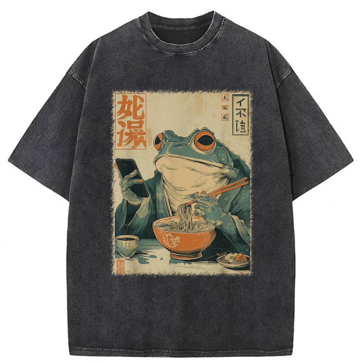 Tokyoviva Frog Ramen Washed T-shirt