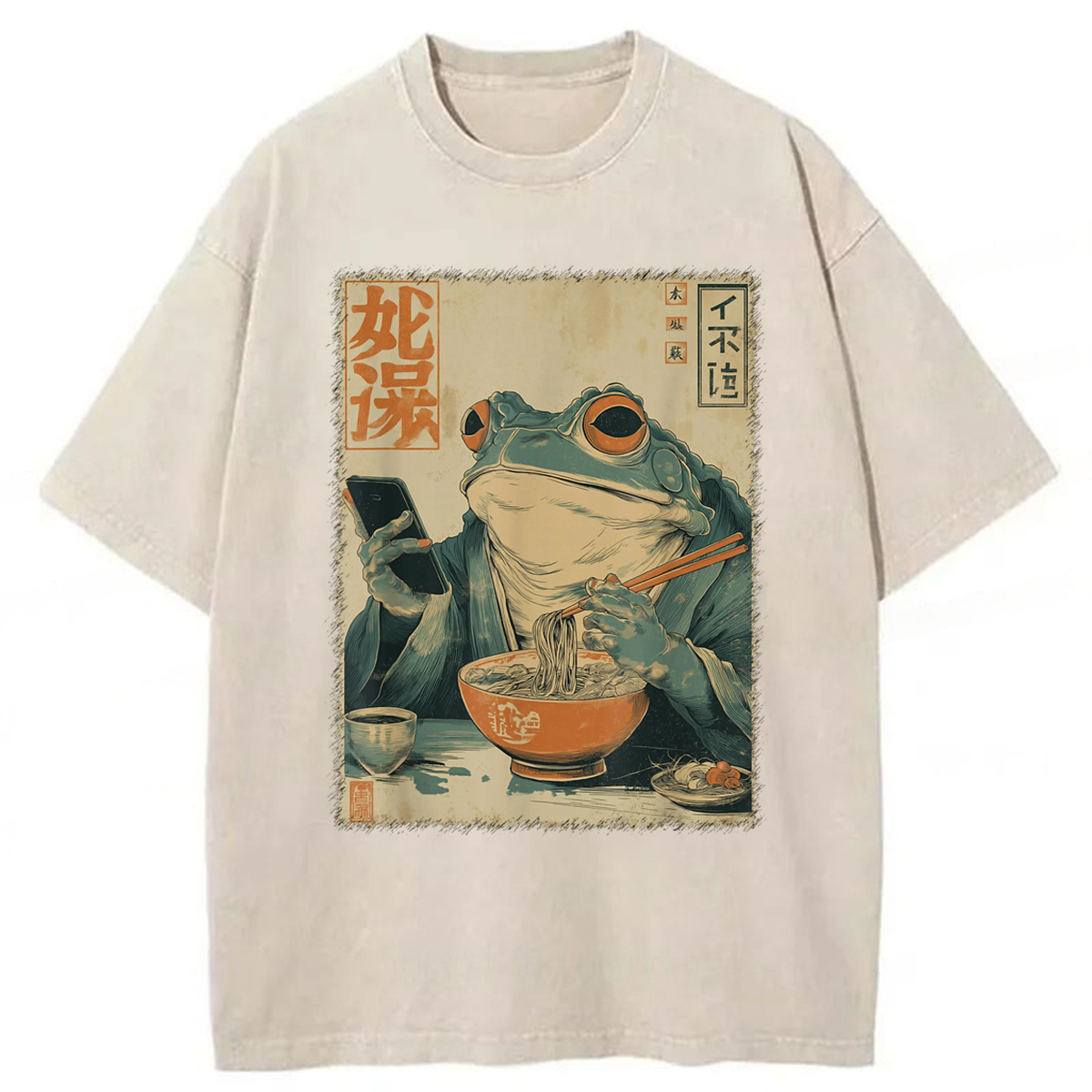 Tokyoviva Frog Ramen Washed T-shirt