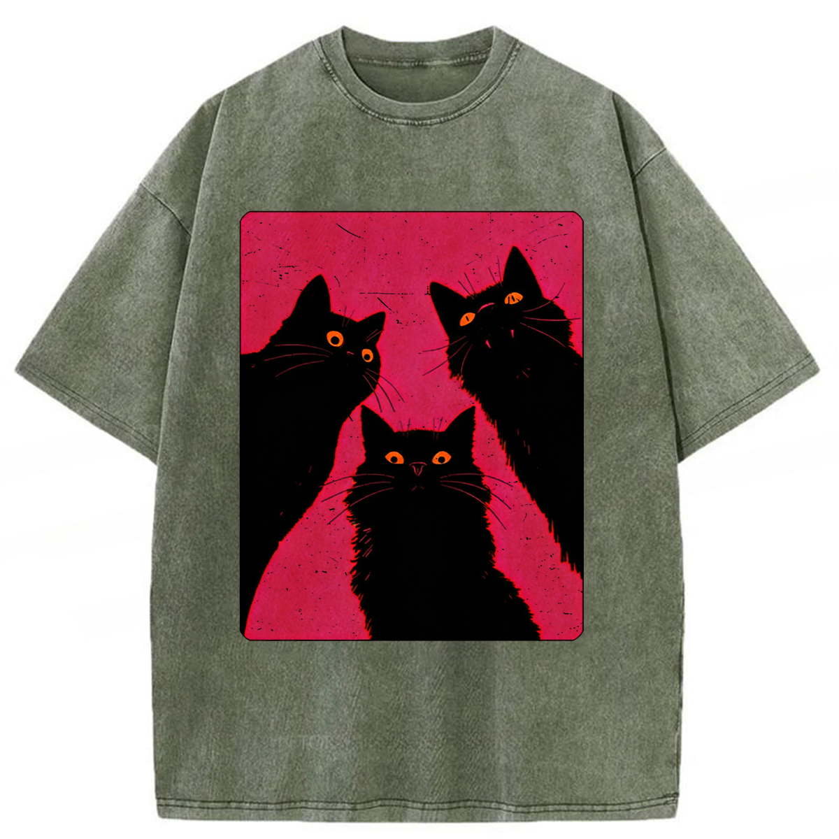 Baddiecat Black Cats It's Time To Wake Up Washed T-shirt