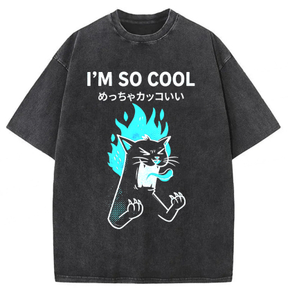 Tokyoviva Calm Cat Washed T-Shirt