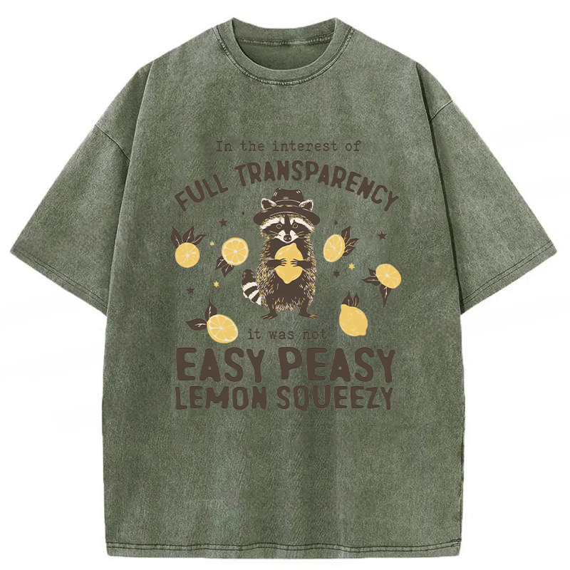 Tokyoviva Raccoon Easy Peasy Lemon Squeezy Washed T-shirt