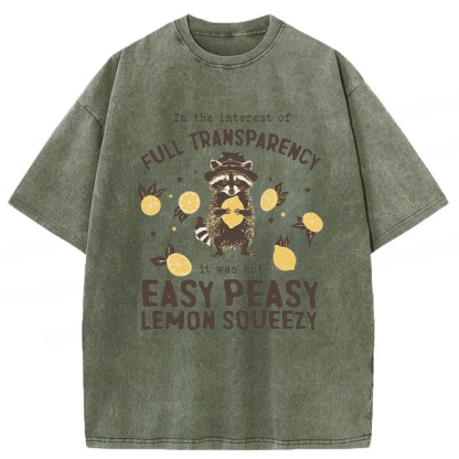 Tokyoviva Raccoon Easy Peasy Lemon Squeezy Washed T-shirt