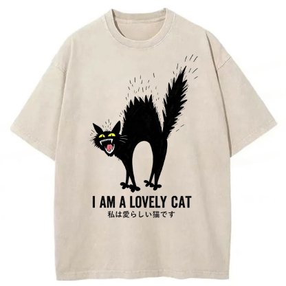 Tokyoviva I Am A Lovely Cat Washed T-Shirt