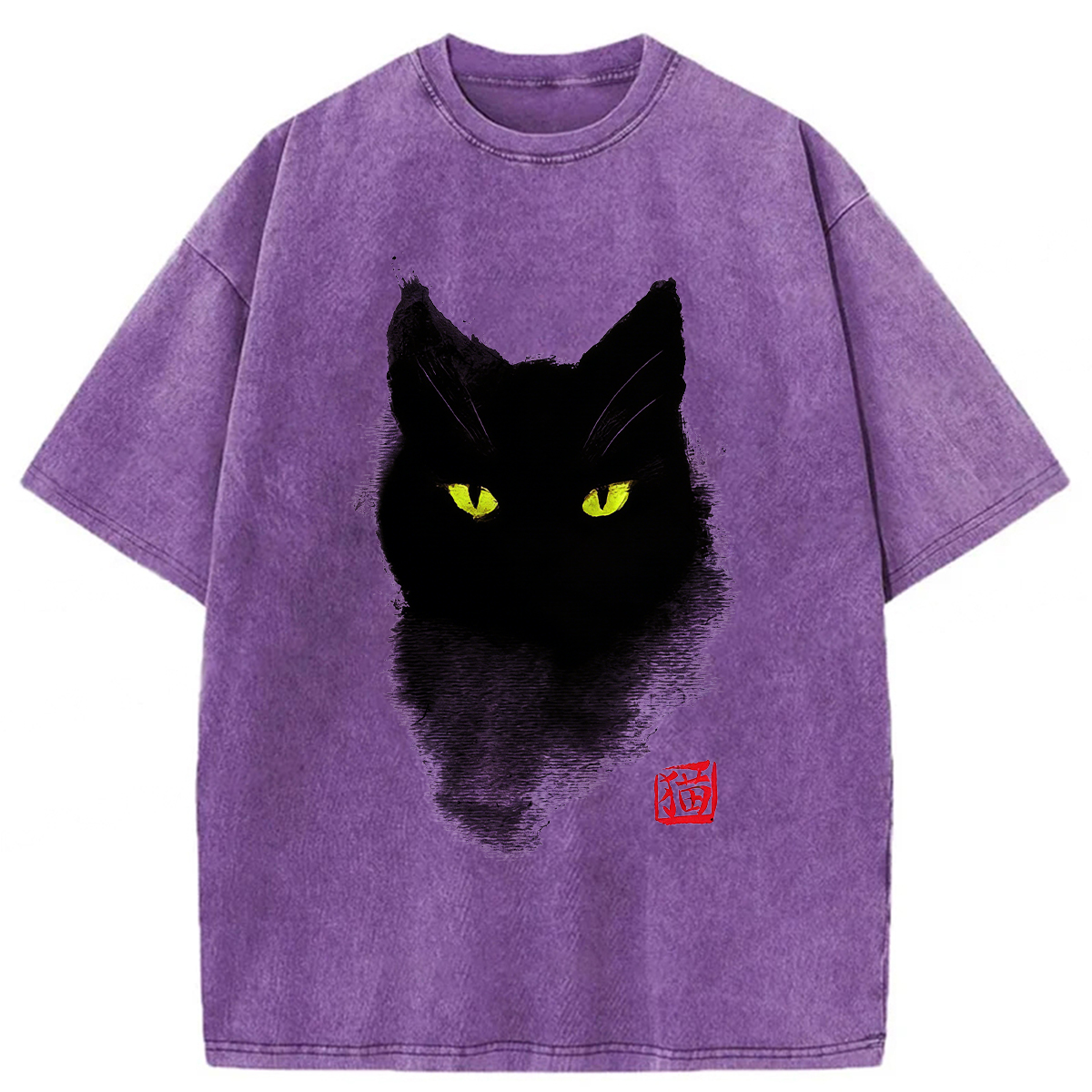 Tokyoviva Black Cat Ink Washed T-shirt