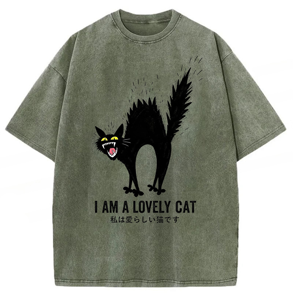 Tokyoviva I Am A Lovely Cat Washed T-Shirt
