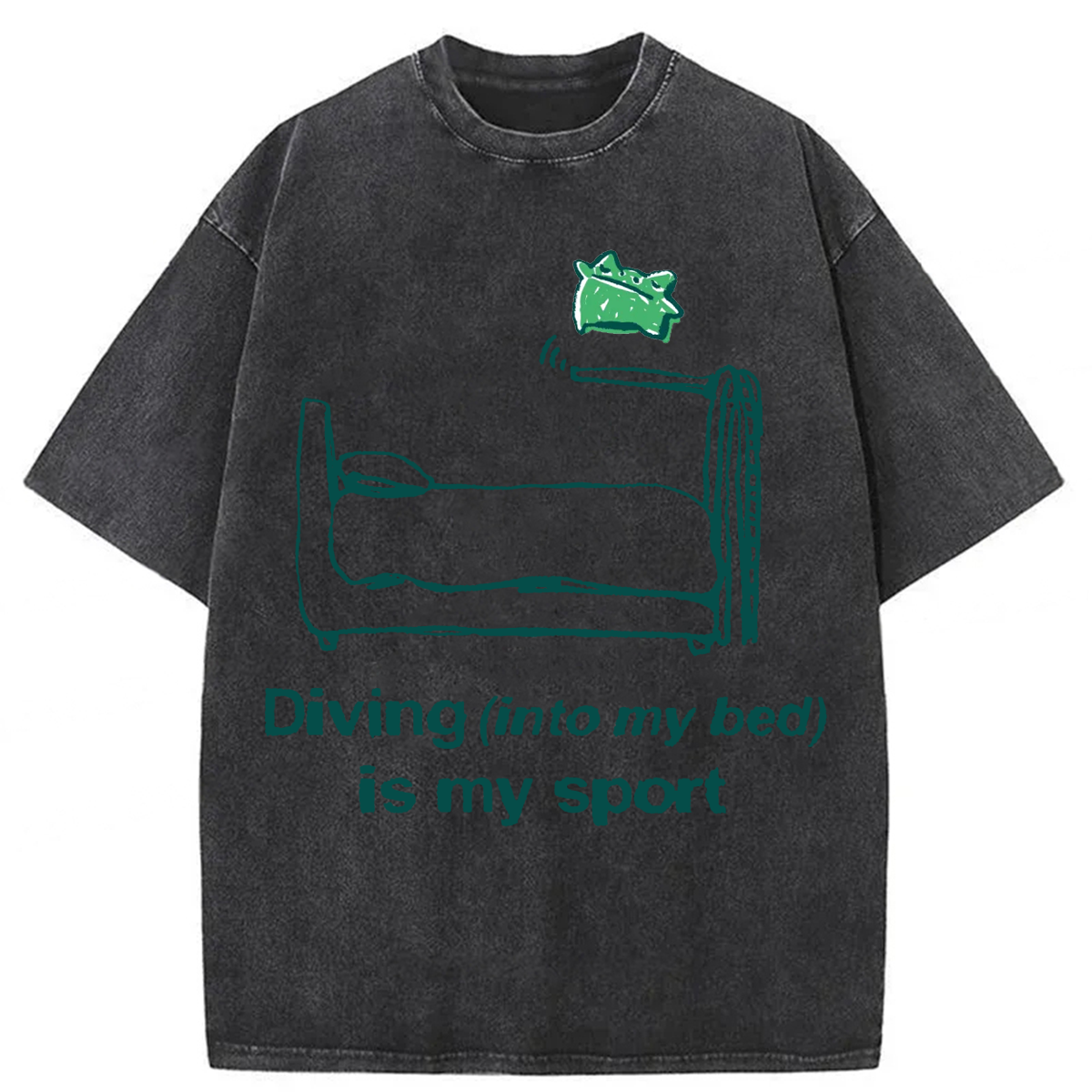 Tokyoviva Frog Diving Into My Bed Is My Sport Washed T-shirt