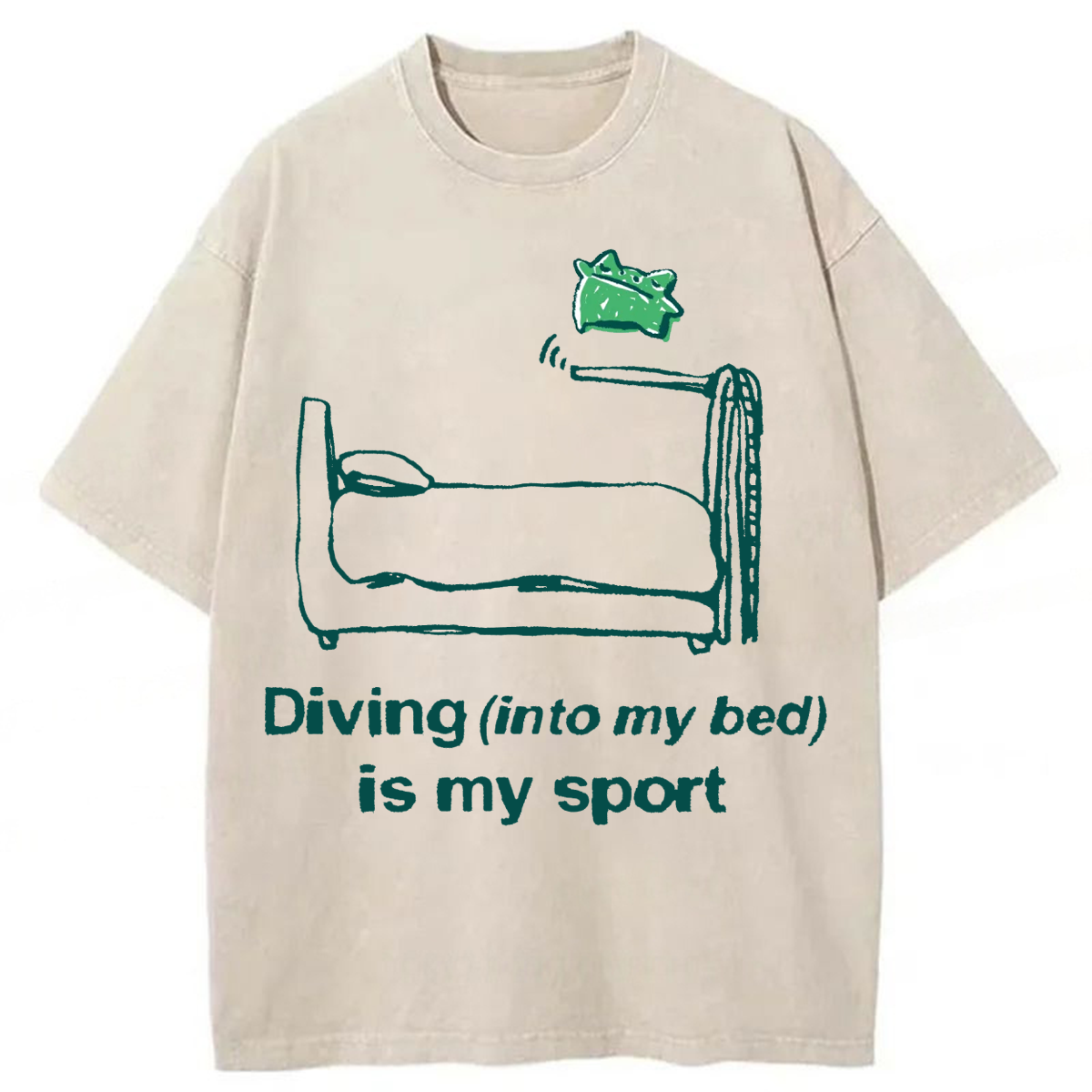 Tokyoviva Frog Diving Into My Bed Is My Sport Washed T-shirt