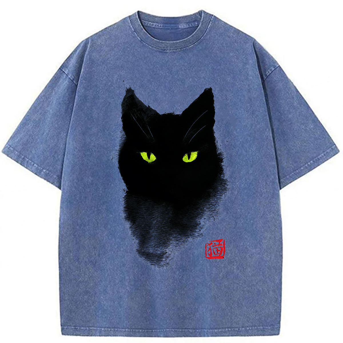 Tokyoviva Black Cat Ink Washed T-shirt