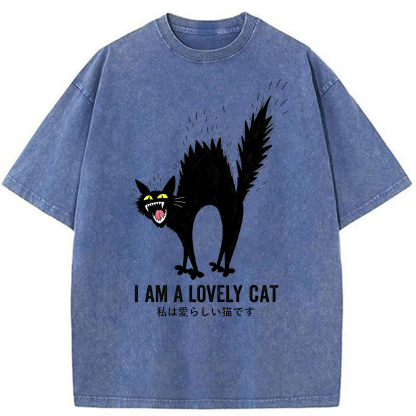 Tokyoviva I Am A Lovely Cat Washed T-Shirt