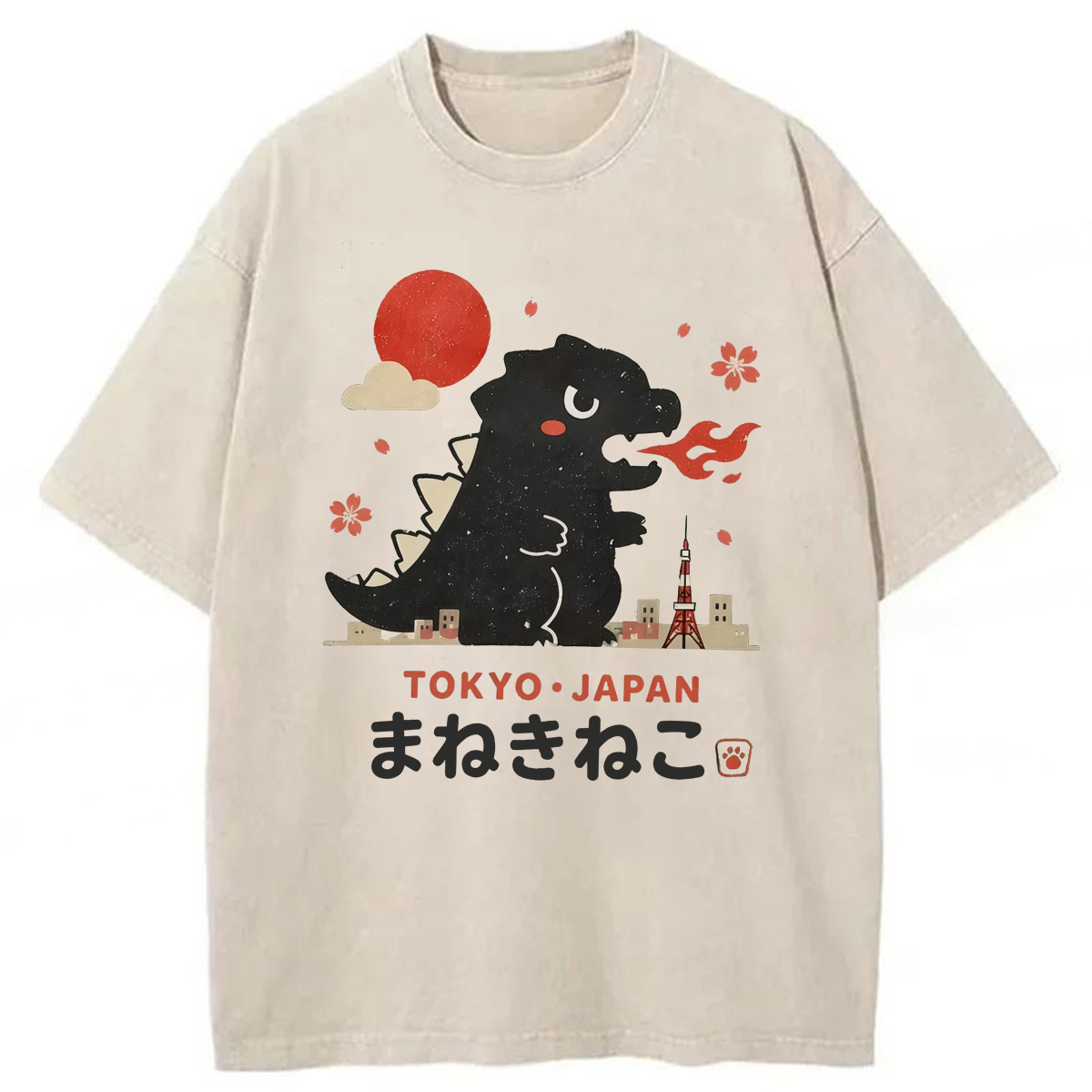 Tokyoviva Tokyo Kaiju Cat Washed T-shirt