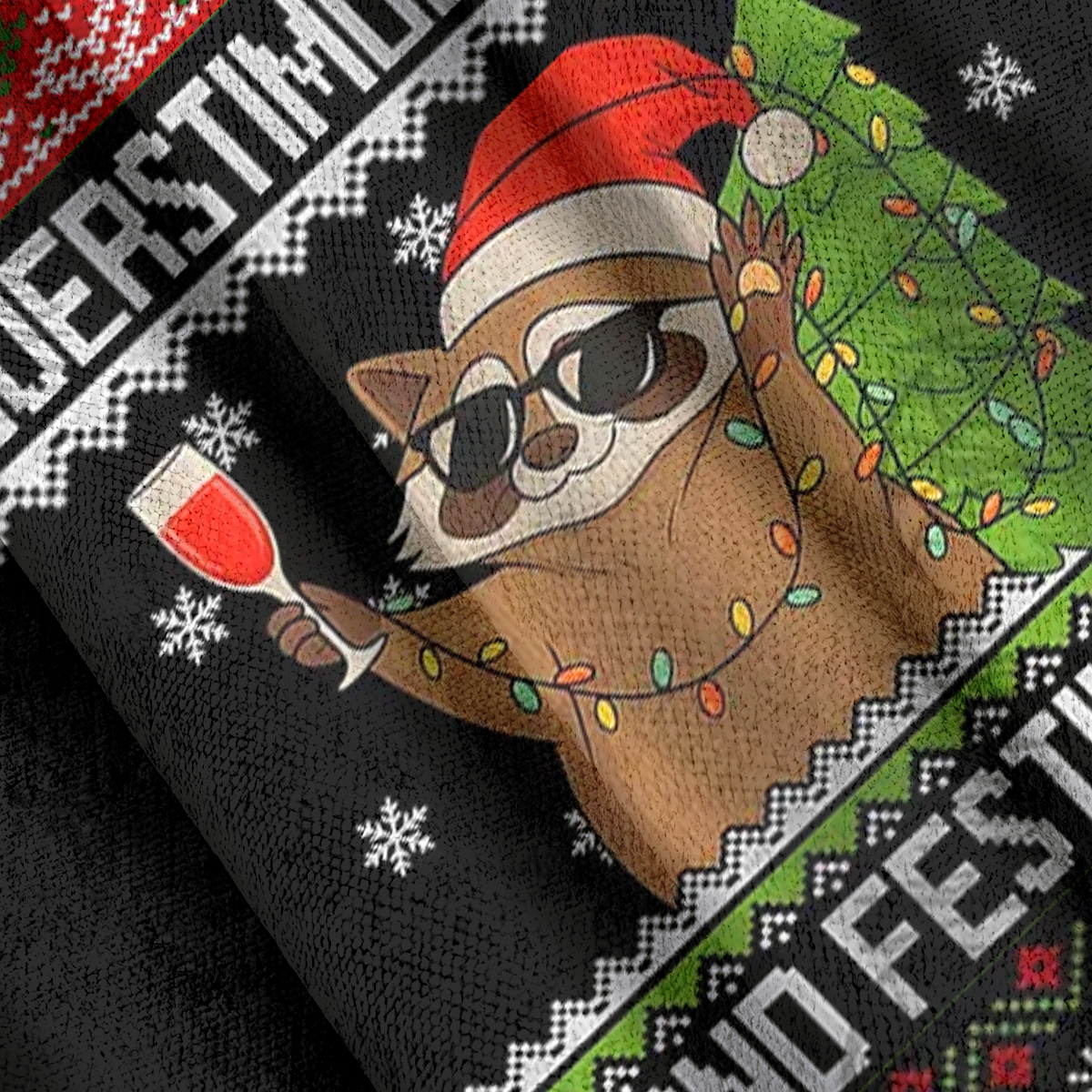 Raccoon Fun Christmas Ugly Sweatshirt