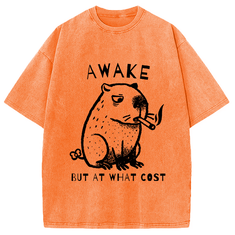 Capybara Smoking Washed T-Shirt