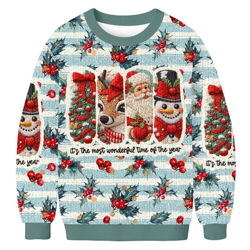 Baddieca Christmas Embroidery Ugly Sweatshirt