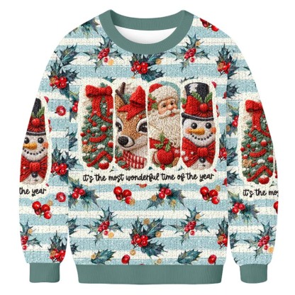 Baddieca Christmas Embroidery Ugly Sweatshirt