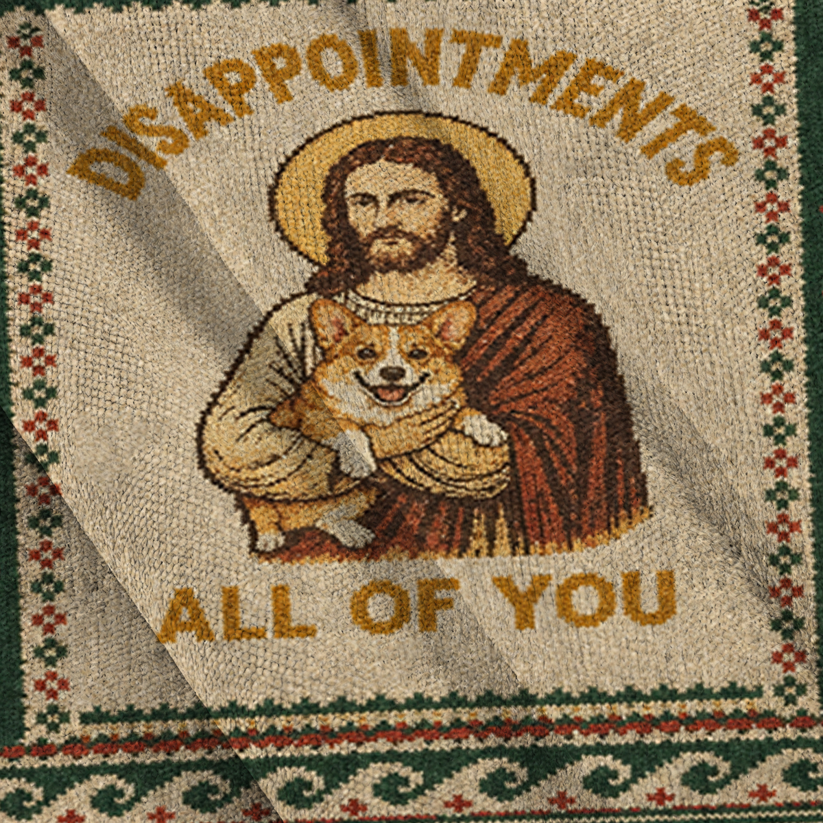 Baddiecat Funny Jesus Corgi Ugly Sweatshirt
