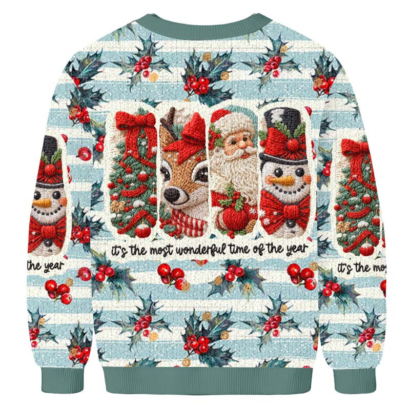 Baddieca Christmas Embroidery Ugly Sweatshirt