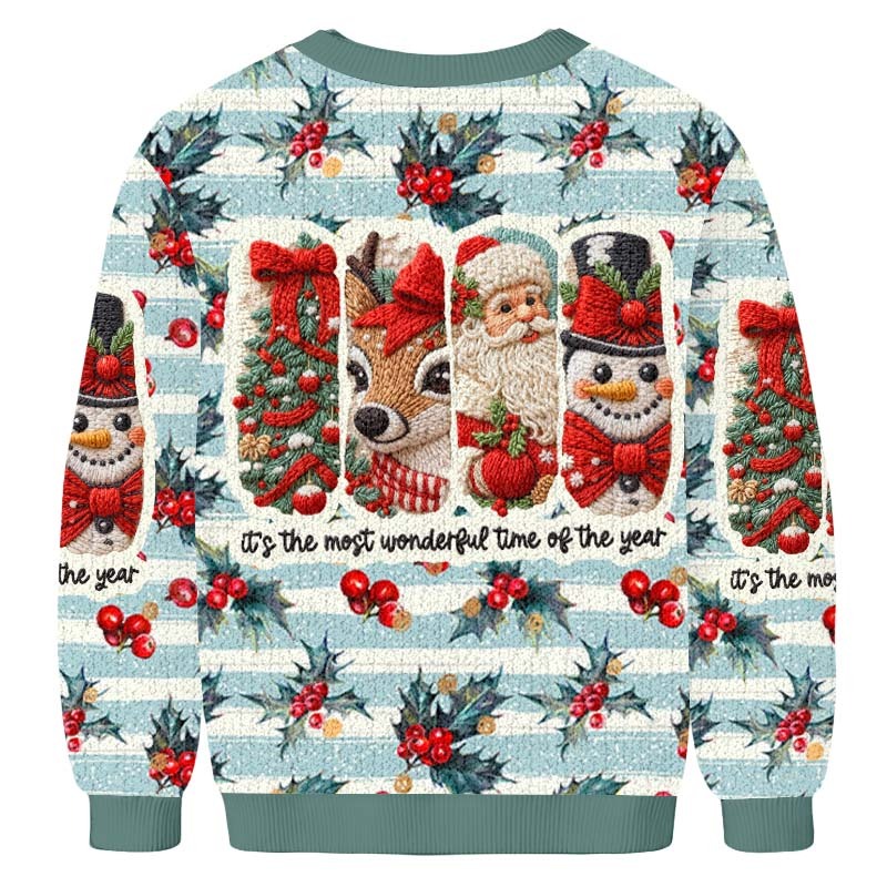 Baddieca Christmas Embroidery Ugly Sweatshirt