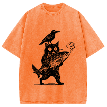 Black Animals Washed T-Shirt