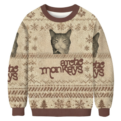 Arctic Monkeys Cat Meme With Cigarette Ugly Sweatshirt