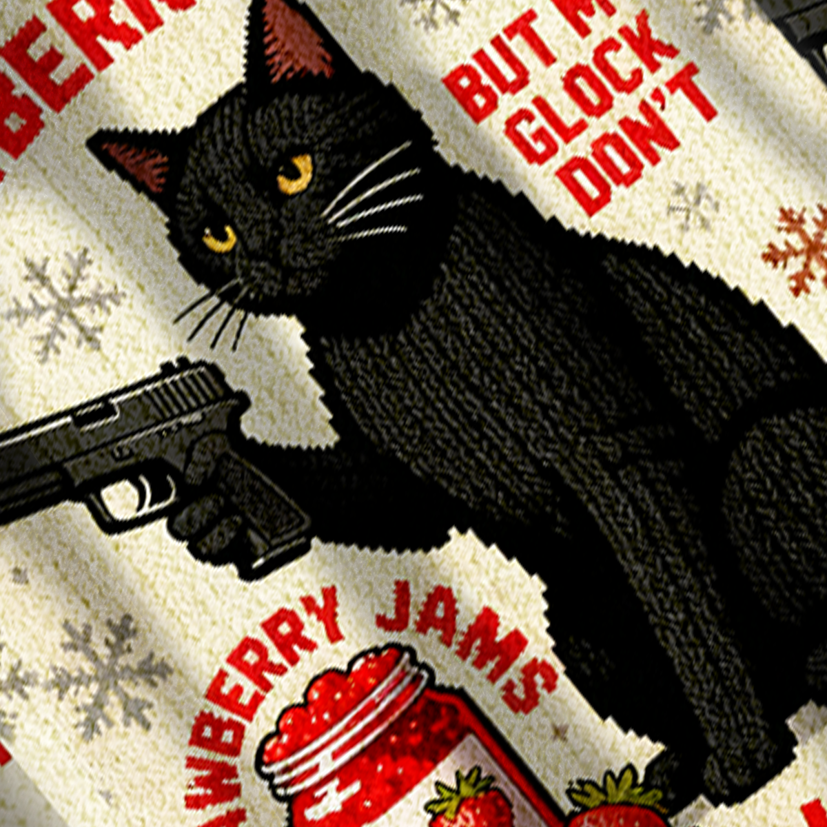 Baddiecat Strawberry Jams Christmas Ugly Sweatshirt