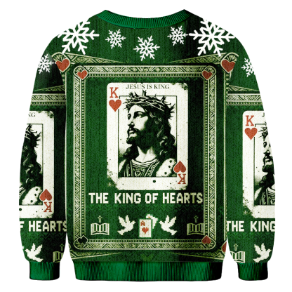 Baddiecat The King Of Hearts Christmas Ugly Sweatshirt