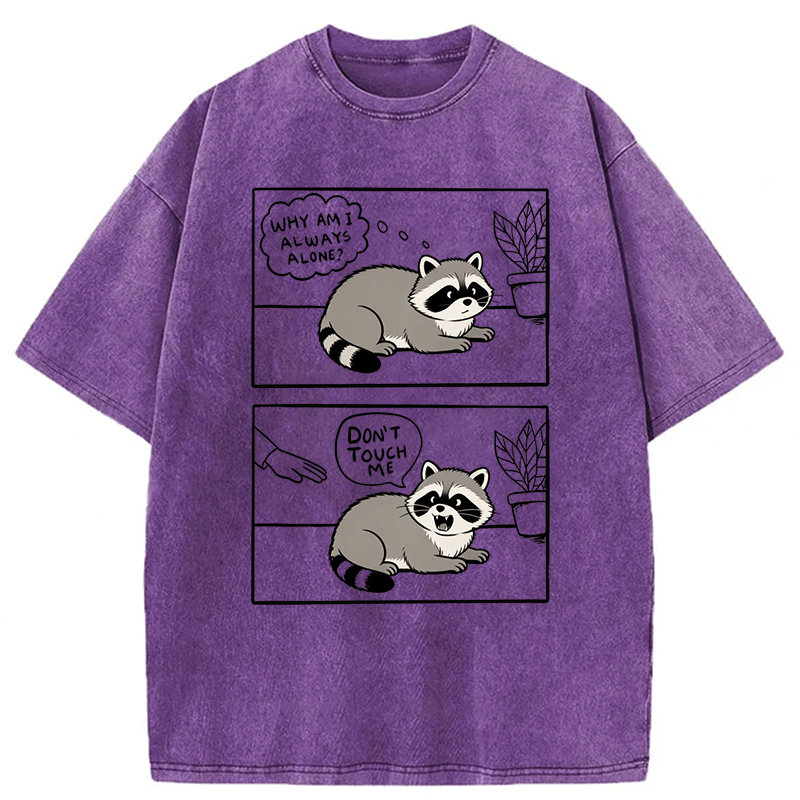 Tokyoviva Don't Touch Me Raccoon Washed T-shirt