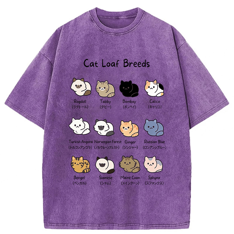 Tokyoviva Cat Breed Washed T-shirt