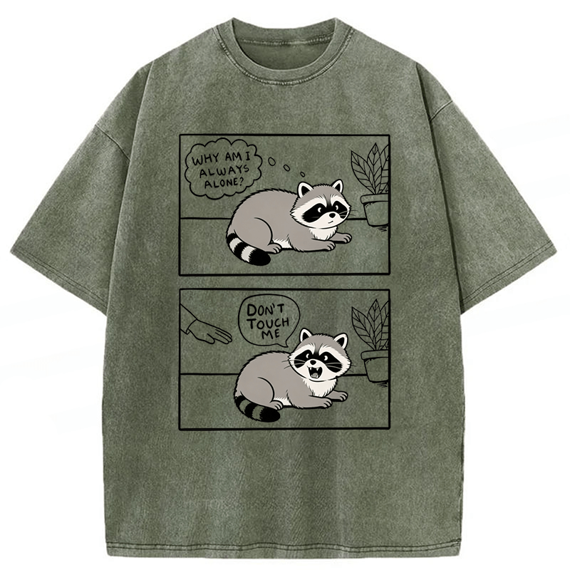 Tokyoviva Don't Touch Me Raccoon Washed T-shirt