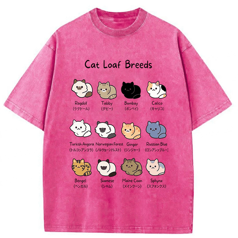 Tokyoviva Cat Breed Washed T-shirt
