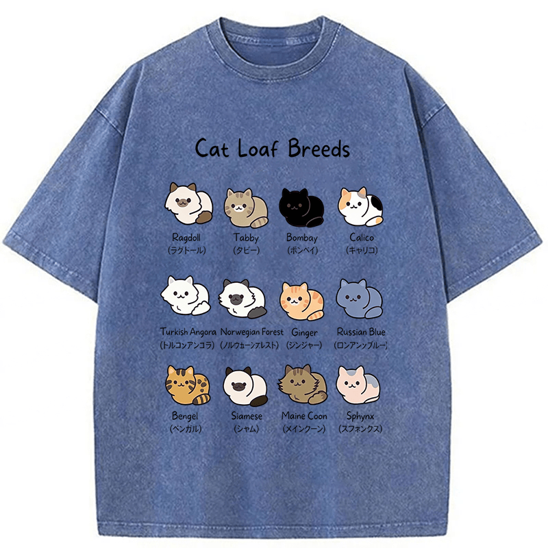 Tokyoviva Cat Breed Washed T-shirt