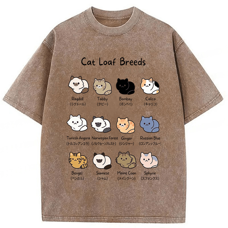 Tokyoviva Cat Breed Washed T-shirt