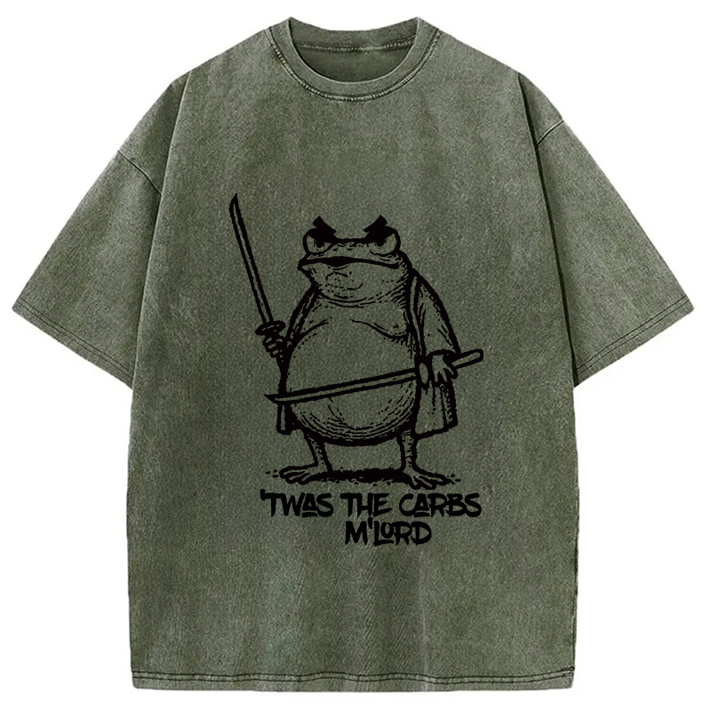 Fat Samurai Frog Washed T-Shirt