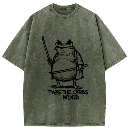 Fat Samurai Frog Washed T-Shirt