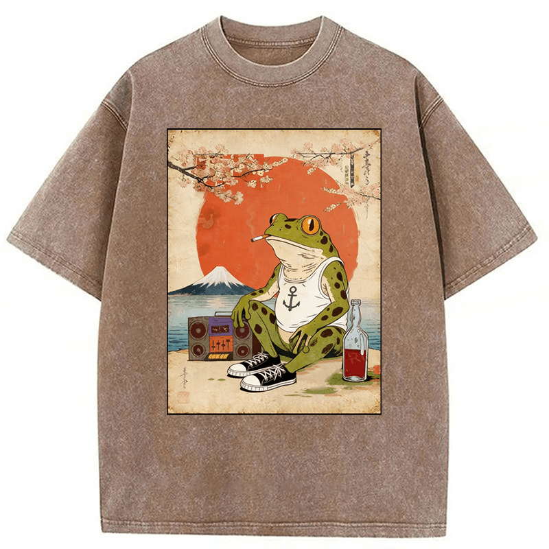 Tokyoviva Japanese Style Frog Washed T-shirt